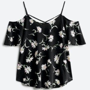 Kaileigh Back Detail Cold Shoulder Floral Blouse